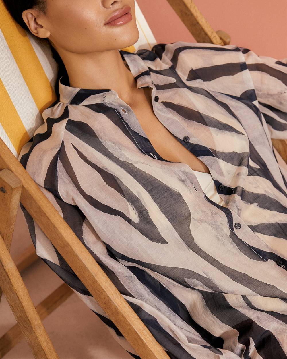 Manebí Printed Cotton Silk Voile|Ibiza Dress - Hand Braided Cord Black Off White Maxi Zebra