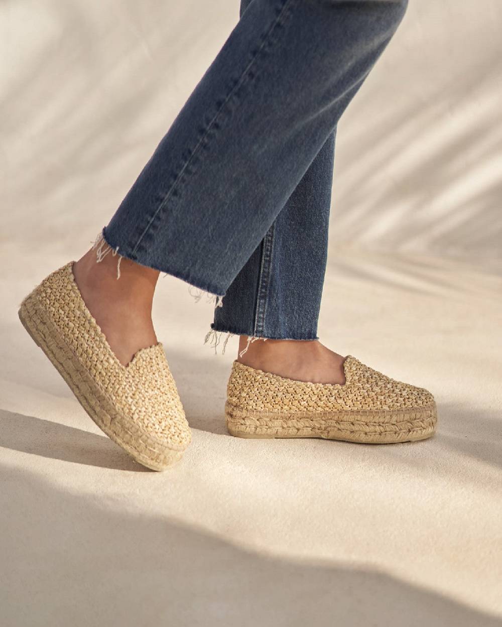 Manebí Raffia Double Sole Espadrilles - Yucatán Raffia Net