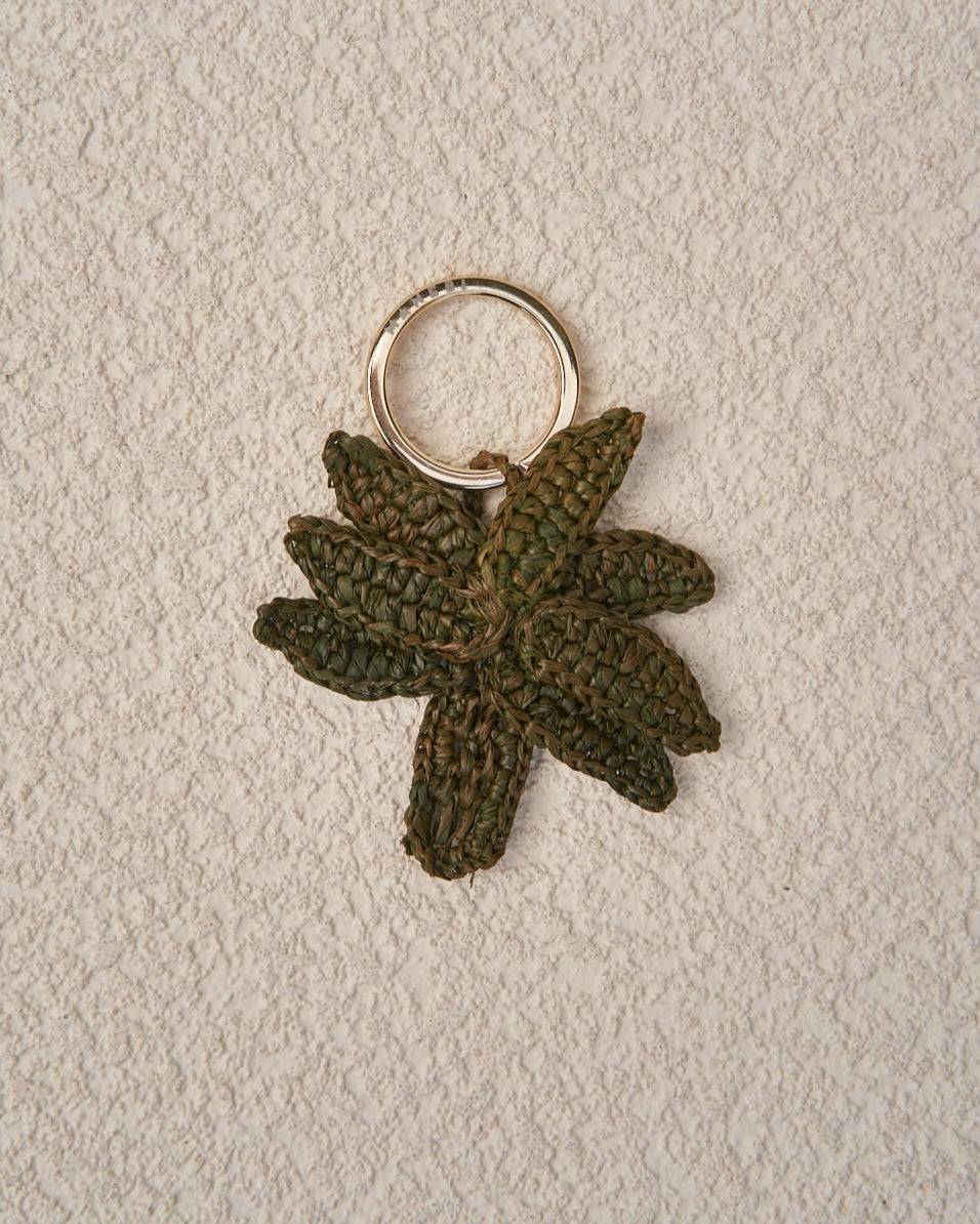 Manebí Raffia Palm Keyring - Made in Madagascar Dark Green