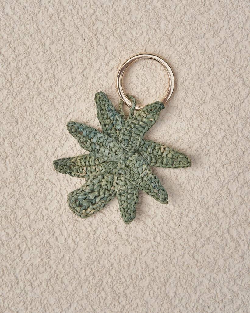 Manebí Raffia Palm Keyring - Made in Madagascar Denim