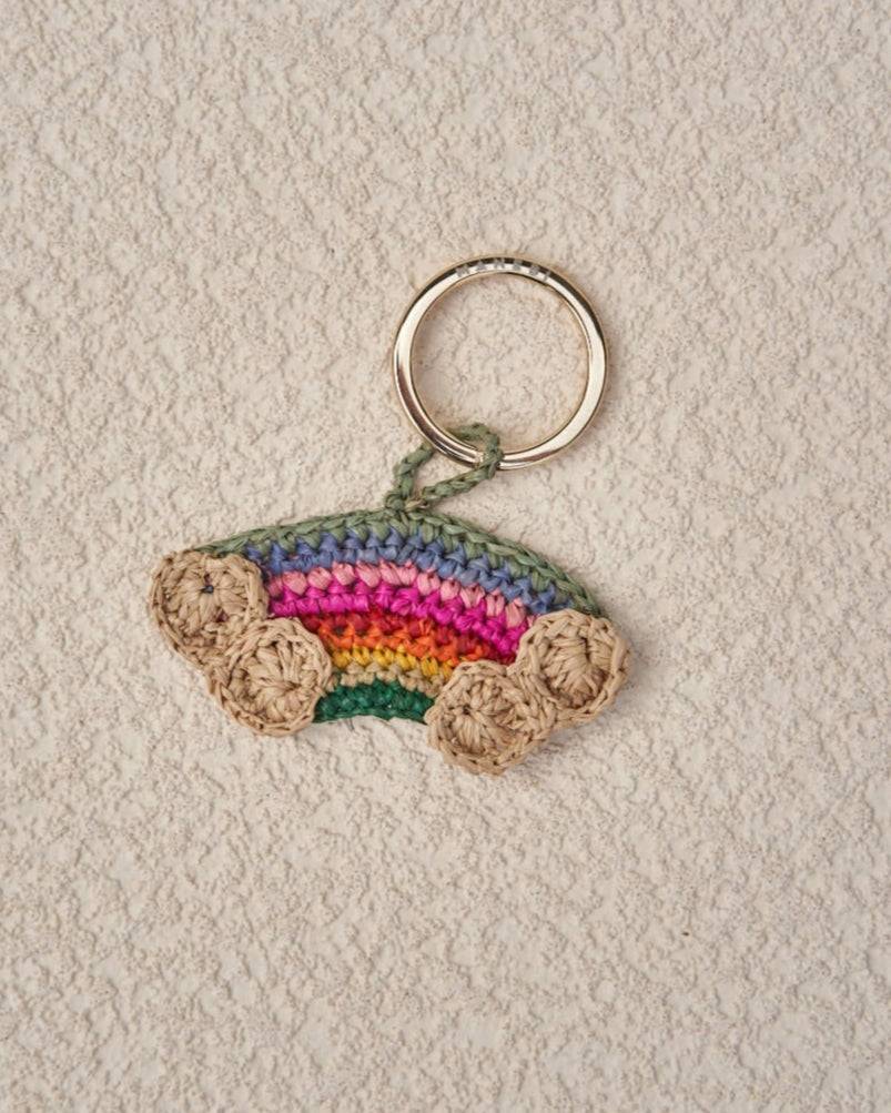 Manebí Raffia Rainbow Keyring - Made in Madagascar Rainbow
