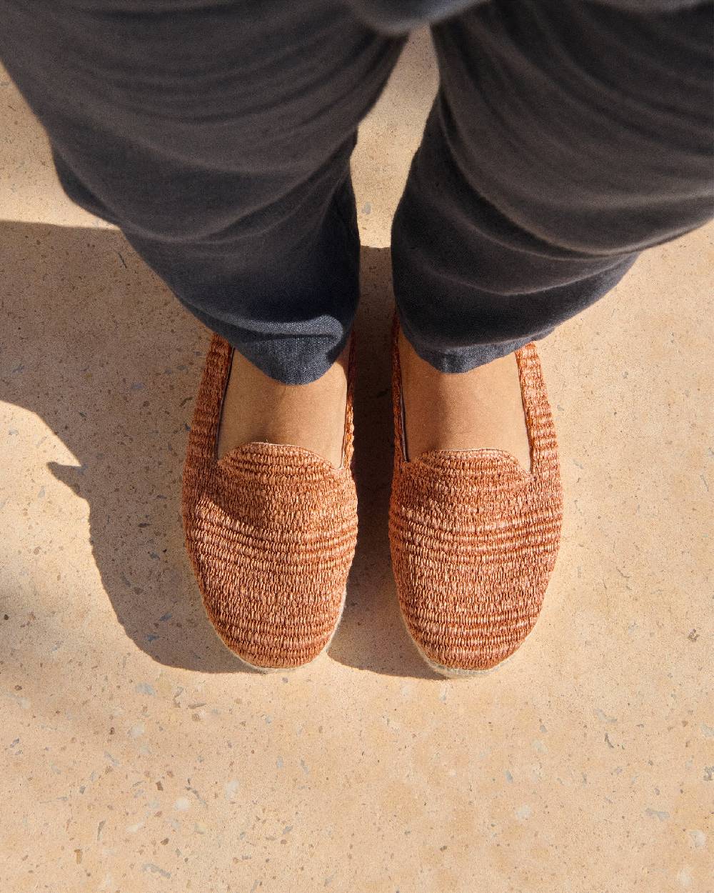 Manebí Raffia Stripes Espadrilles - Yucatán Orange Rust