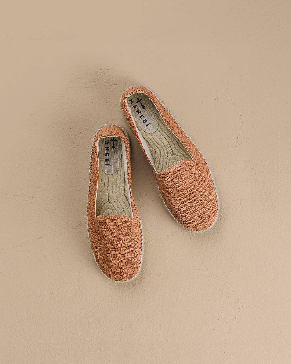 Manebí Raffia Stripes Espadrilles - Yucatán Orange Rust