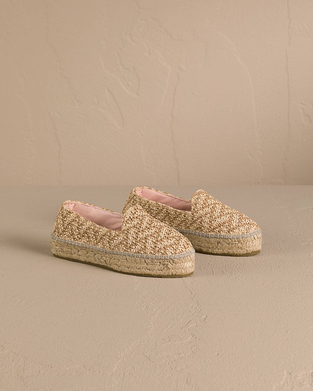 Manebí Raffia Zig-Zag Double Sole|Espadrilles - Cream \u0026 Natural