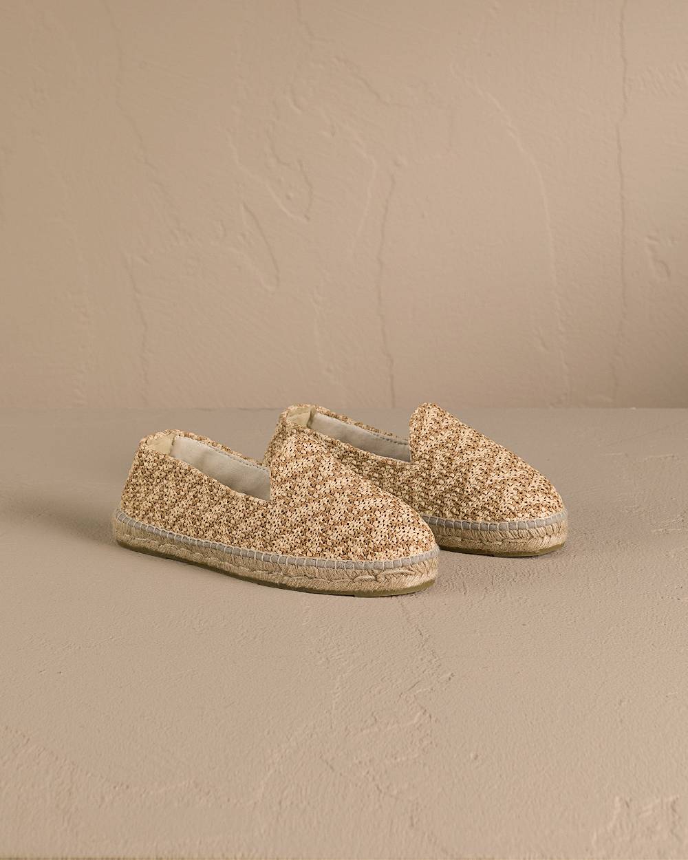 Manebí Raffia Zig Zag Espadrilles - Cream \u0026 Natural