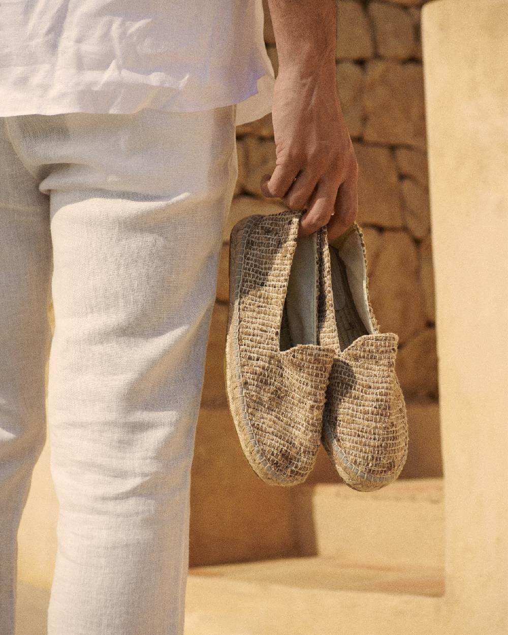 Manebí Raw Woven Silk \u0026 Cotton Espadrilles - Yucatán Natural