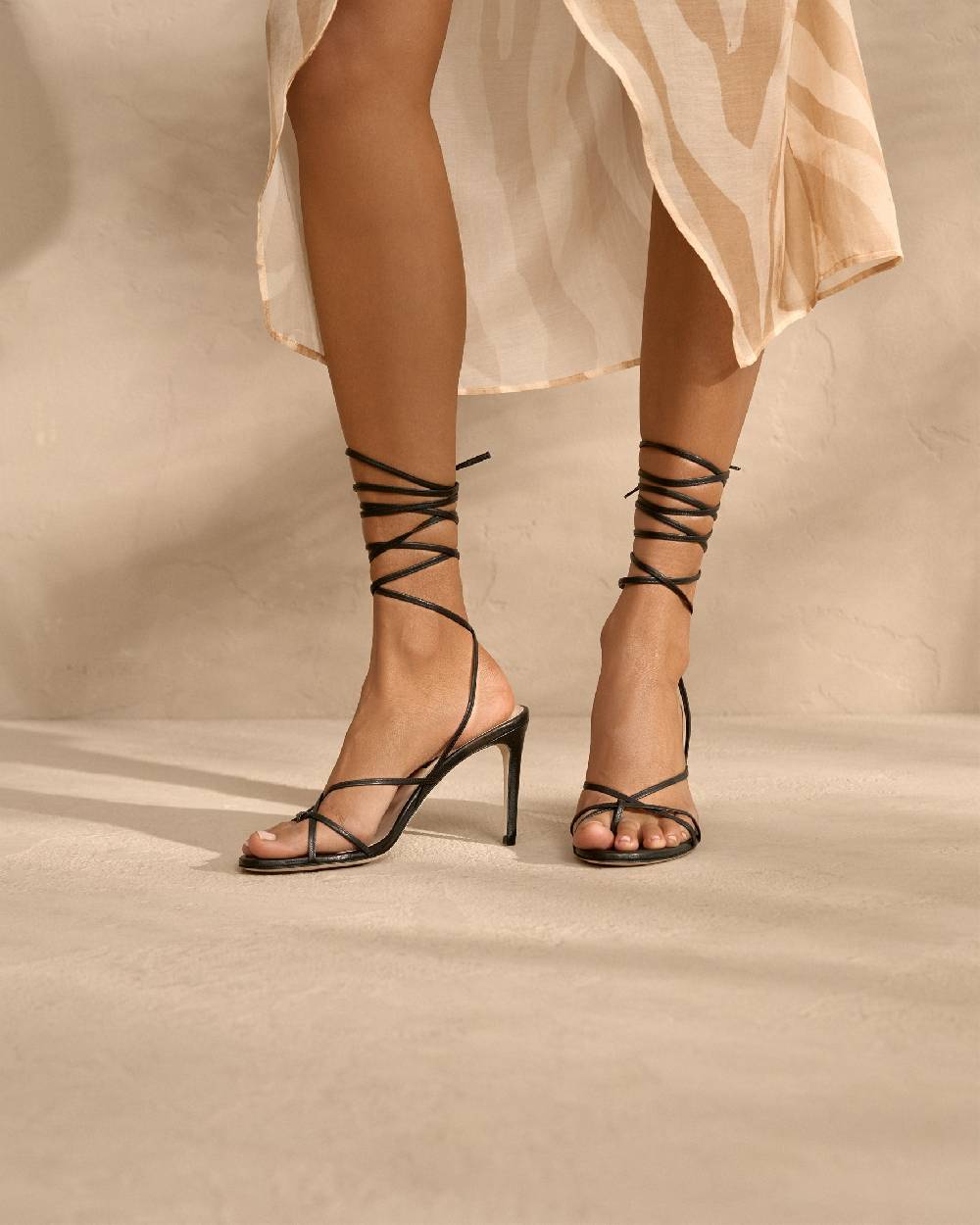 Manebí Scarpe Col Tacco In Pelle Alex - Infradito - Nero