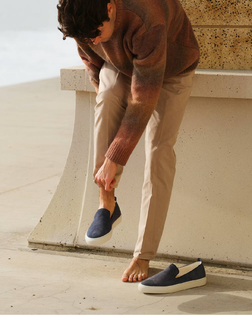 Manebí Slip-On In Pelle Scamosciata - Hamptons - Patriot Blu
