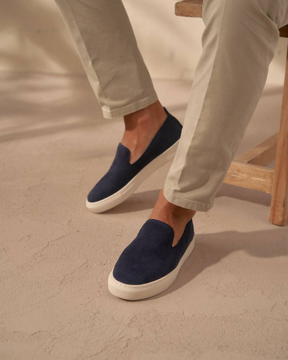 Manebí Slip-On In Pelle Scamosciata - Hamptons - Patriot Blu