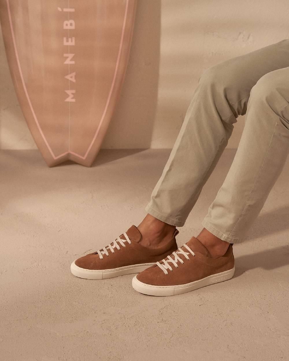 Manebí Sneakers In Pelle Scamosciata - Hamptons - Brown Sugar