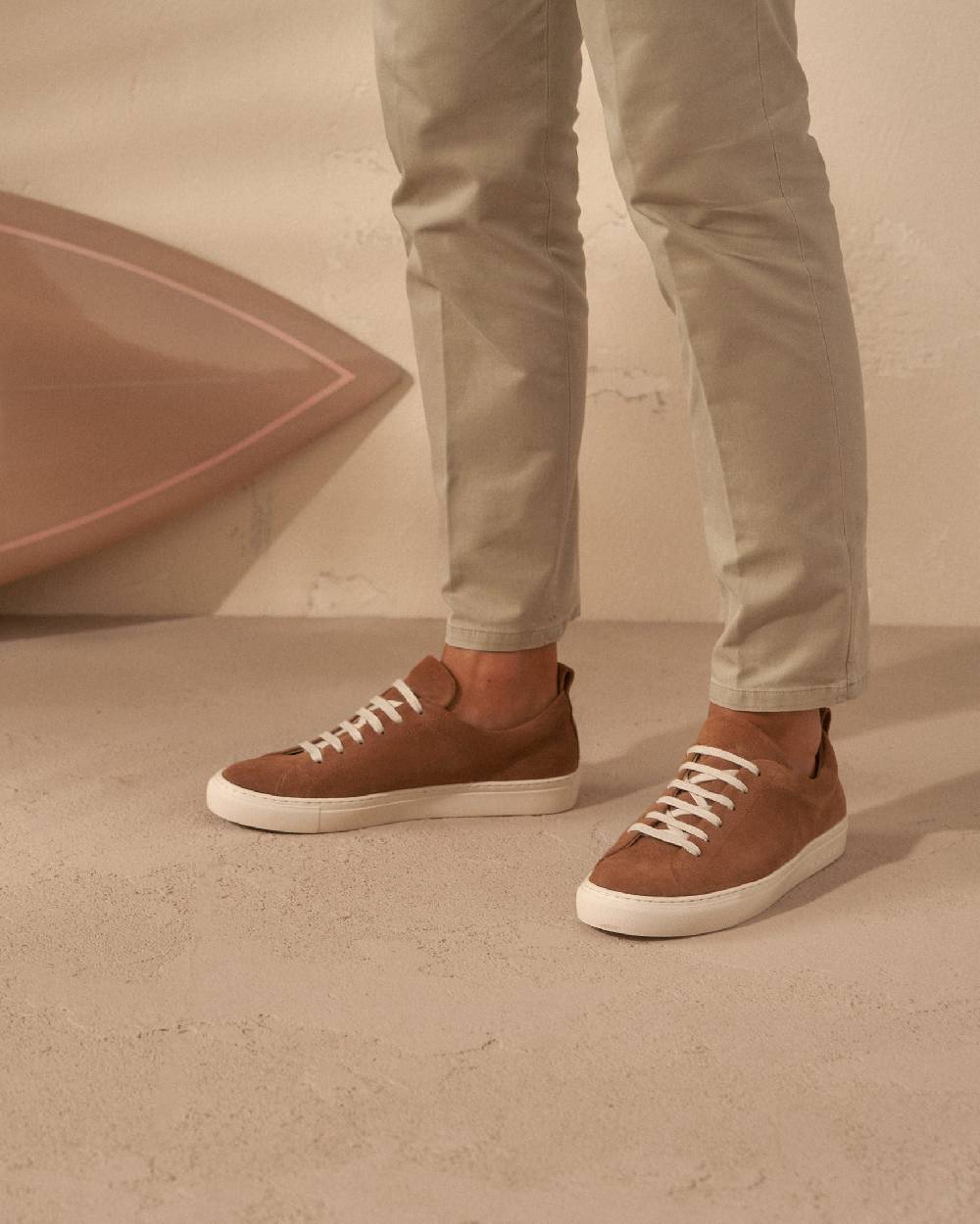 Manebí Sneakers In Pelle Scamosciata - Hamptons - Brown Sugar