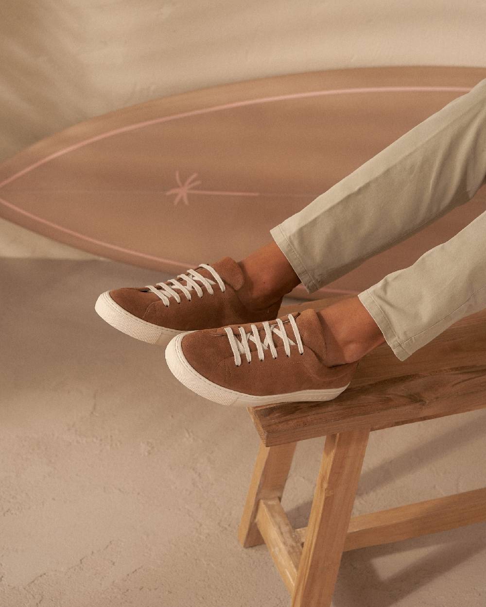 Manebí Sneakers In Pelle Scamosciata - Hamptons - Brown Sugar