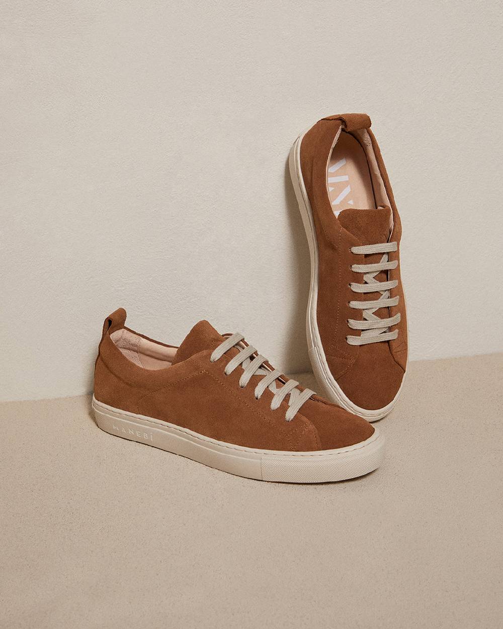 Manebí Sneakers In Pelle Scamosciata - Hamptons - Brown Sugar
