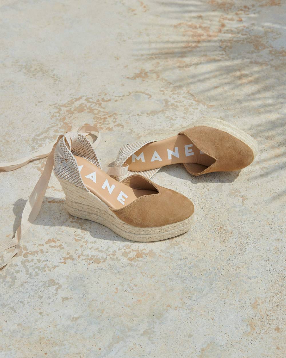 Manebí Soft Suede Heart-Shaped|Wedge Espadrilles - Hamptons Vintage Taupe