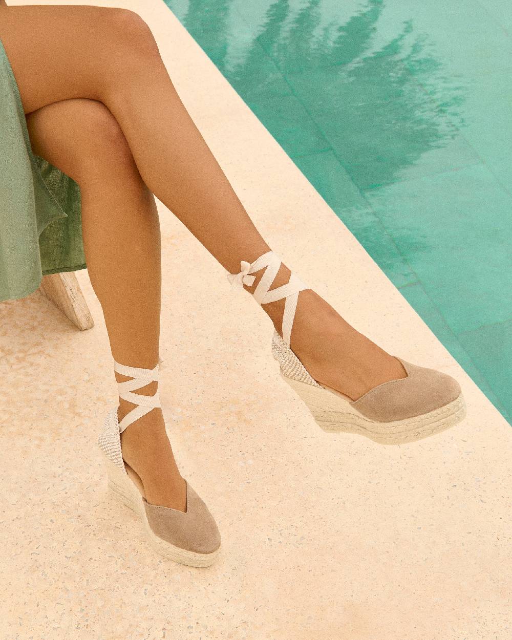 Manebí Soft Suede Heart-Shaped|Wedge Espadrilles - Hamptons Vintage Taupe