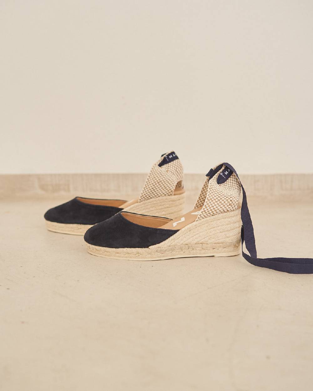 Manebí Soft Suede Low Wedge Espadrilles - Hamptons Patriot Blue