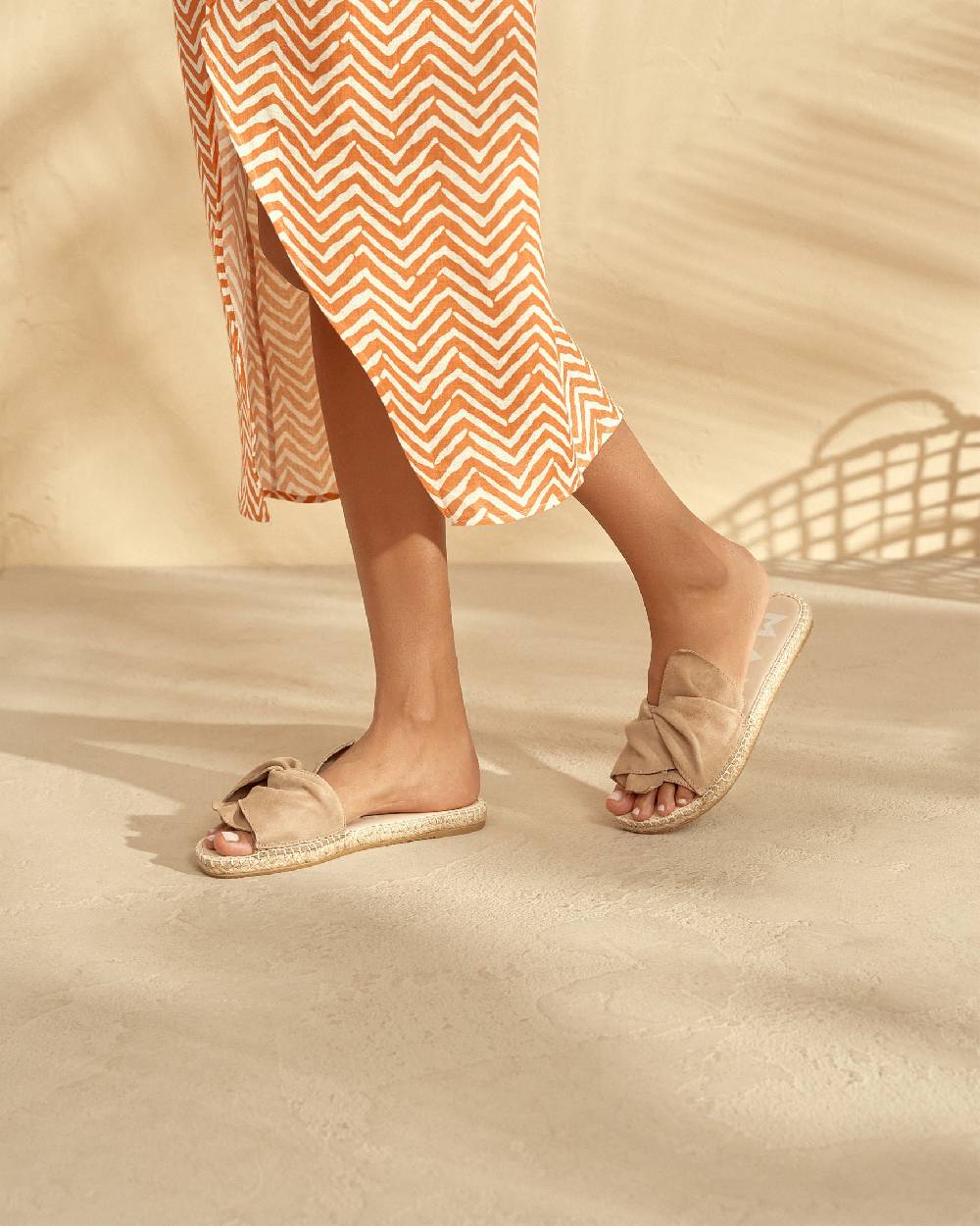 Manebí Soft Suede Sandals With Knot - Hamptons Vintage Taupe