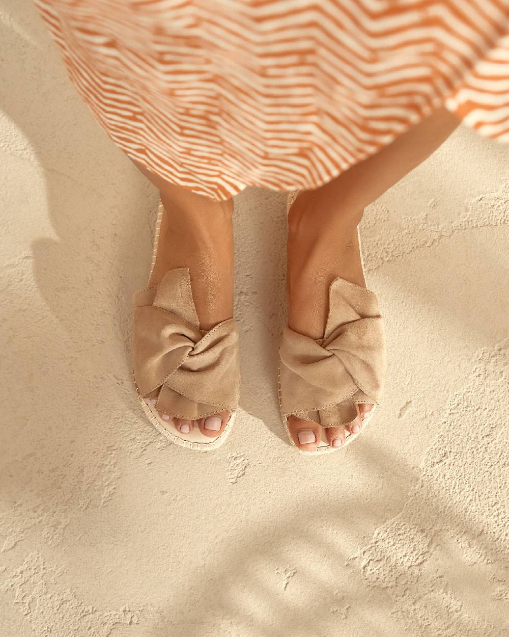 Manebí Soft Suede Sandals With Knot - Hamptons Vintage Taupe