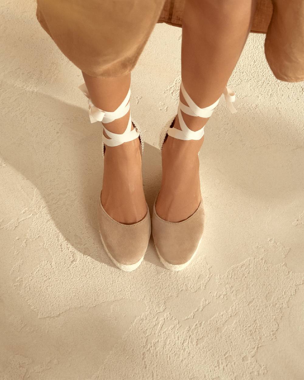 Manebí Soft Suede Wedge Espadrilles - Hamptons Vintage Taupe
