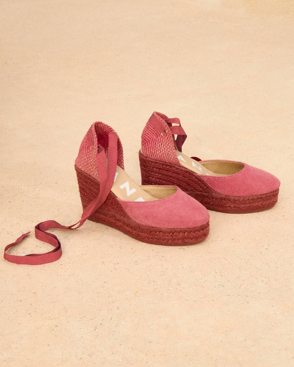 Manebí Soft Suede Wedge Espadrilles - Terracotta On Tone
