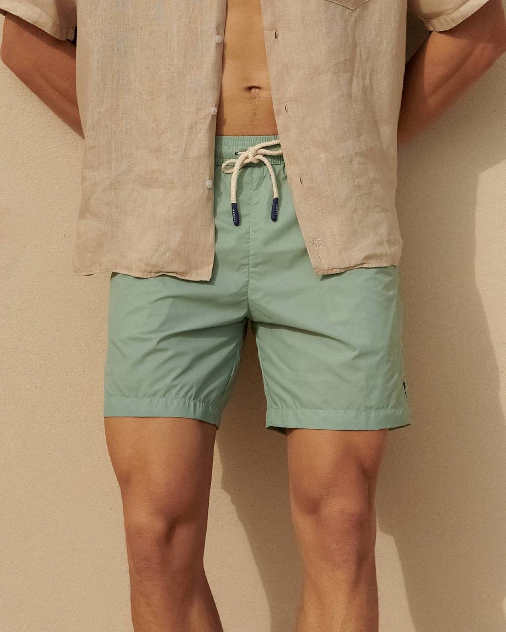 Manebí Solid Color Swim Shorts - Recycled Ultra Light Sage