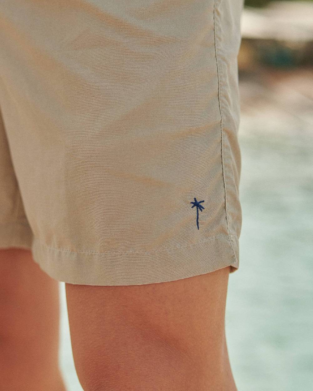 Manebí Solid Color Swim Shorts - Stone Washed Faded Beige