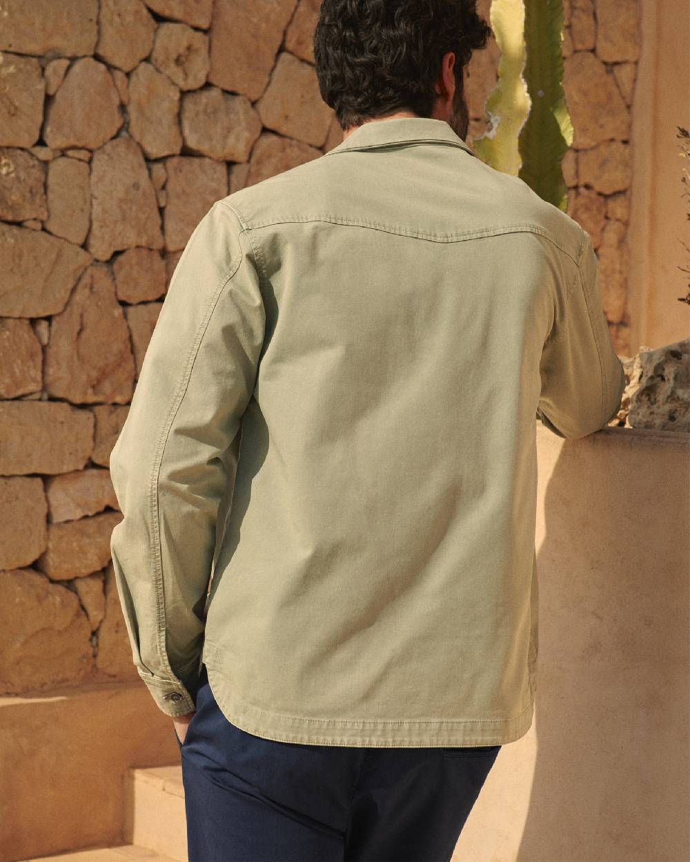 Manebí Stonewashed Cotton|Santa Fe Field Jacket - Embroidered Logo Military Green