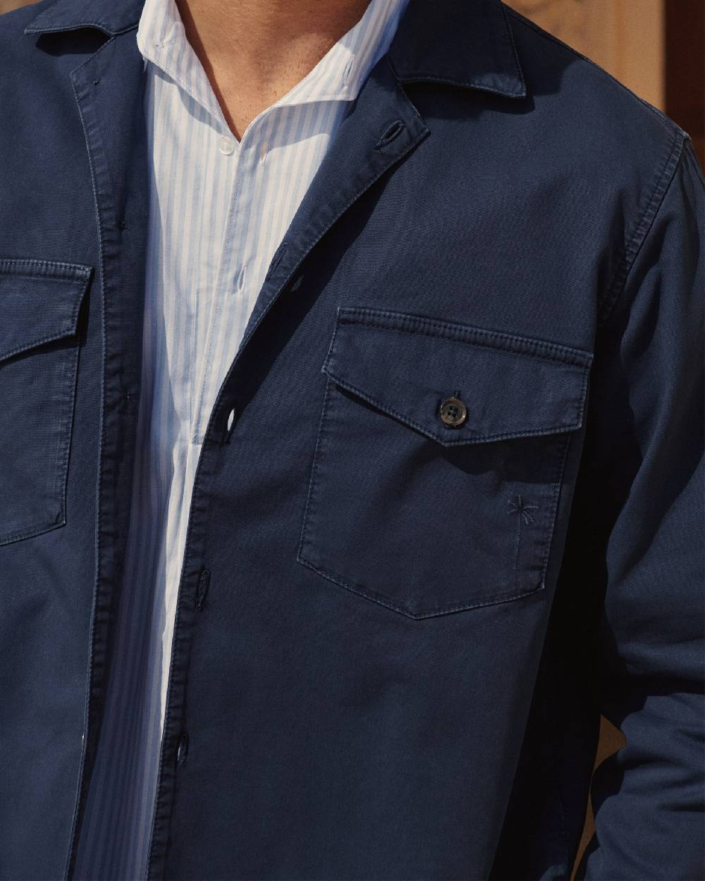 Manebí Stonewashed Cotton|Santa Fe Field Jacket - Embroidered Logo Night Blue