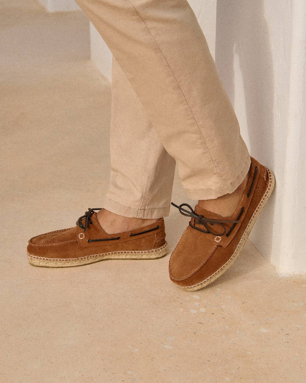 Manebí Suede Boat-Shoes Espadrilles - Hamptons Brown Sugar