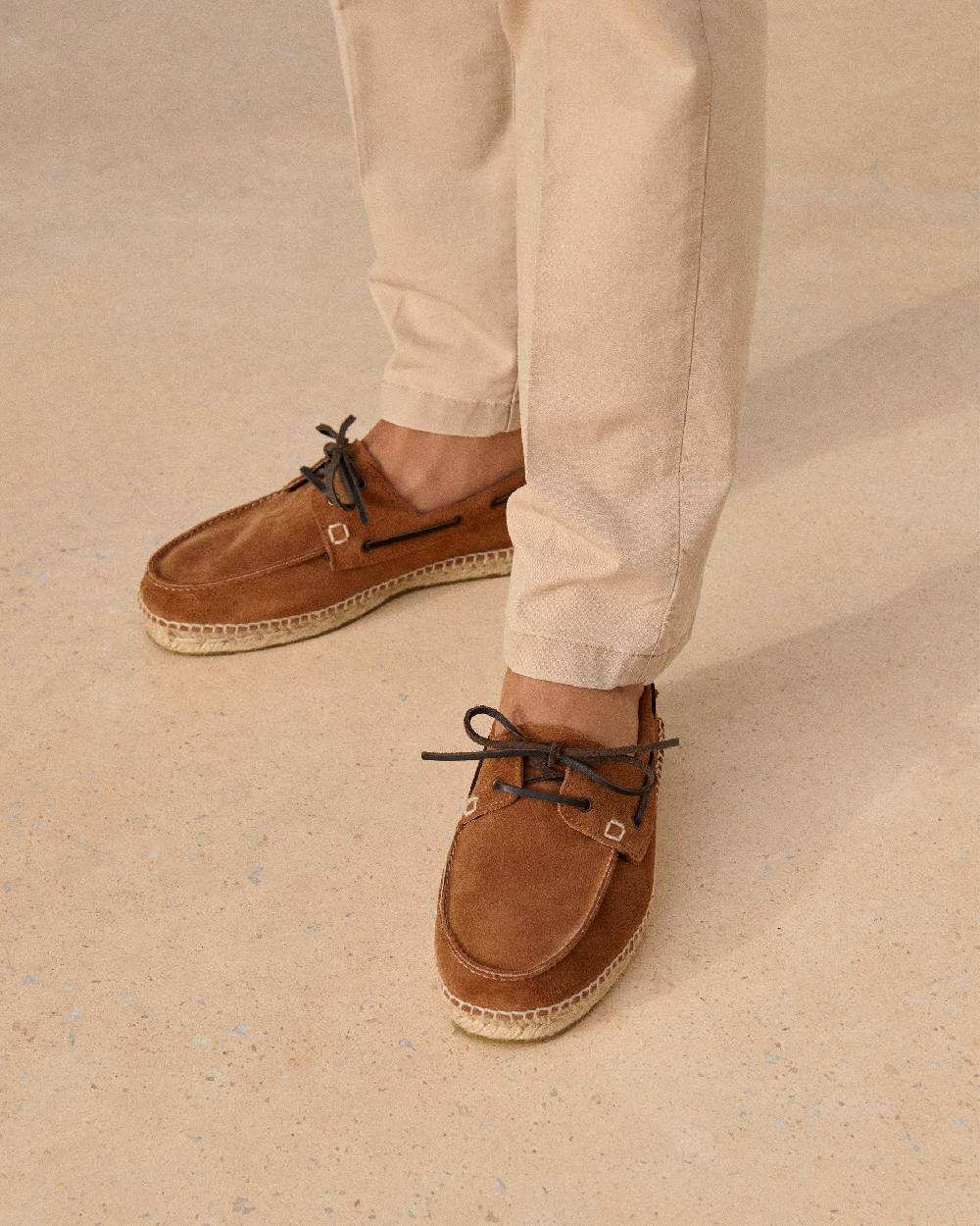 Manebí Suede Boat-Shoes Espadrilles - Hamptons Brown Sugar