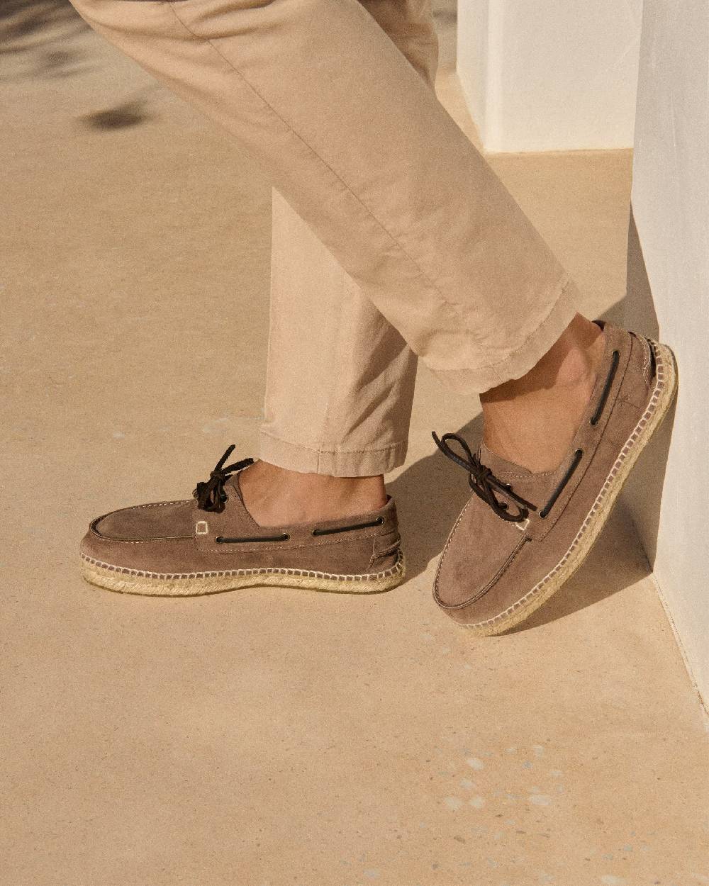 Manebí Suede Boat-Shoes Espadrilles - Hamptons Dark Moka