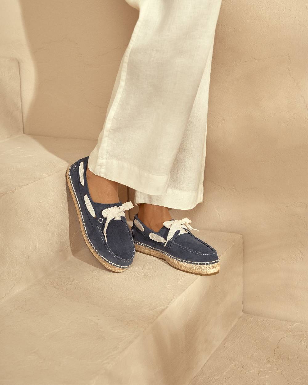 Manebí Suede Boat-Shoes Espadrilles - Hamptons Patriot Blue