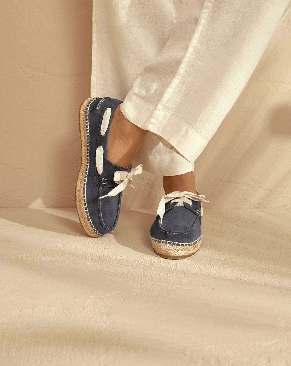 Manebí Suede Boat-Shoes Espadrilles - Hamptons Patriot Blue