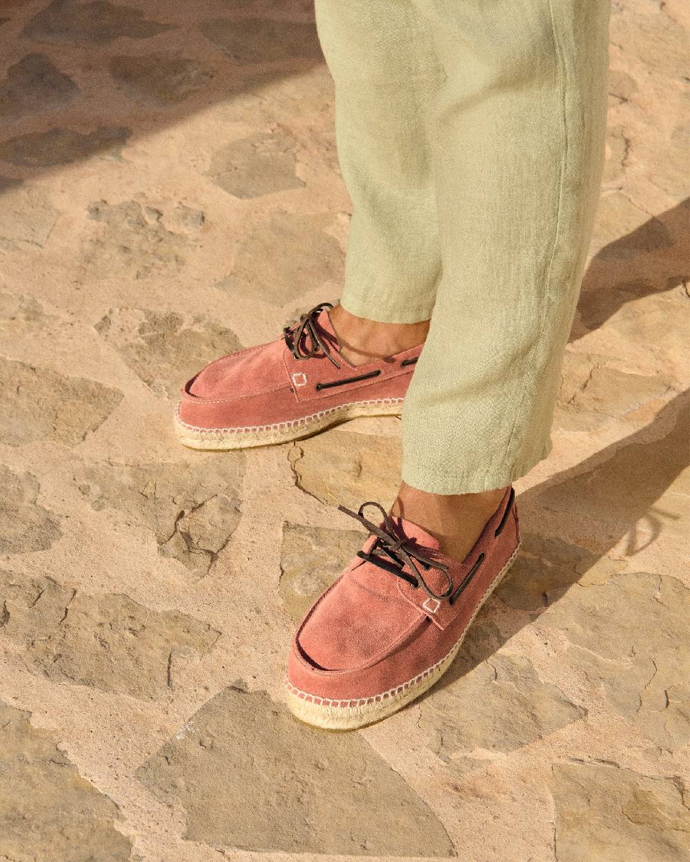 Manebí Suede Boat-Shoes Espadrilles - Hamptons Terracotta