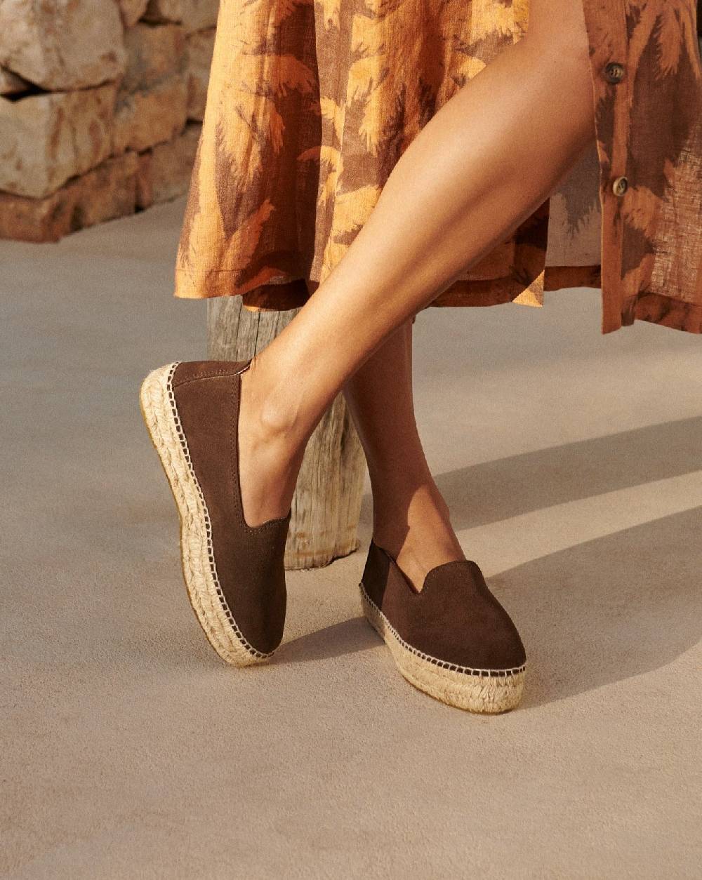 Manebí Suede Double Sole Espadrilles - Hamptons Cocoa