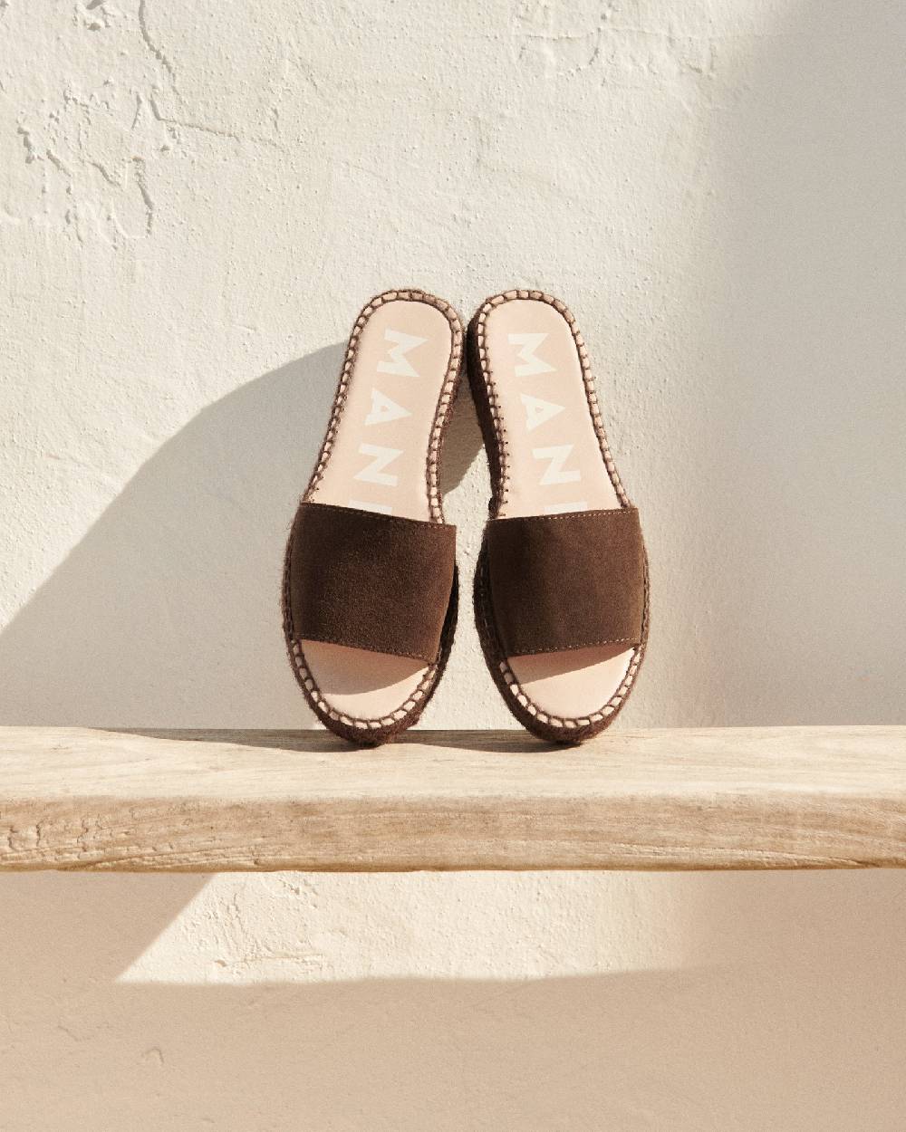 Manebí Suede Double Sole Slides - Hamptons Cocoa On Tone
