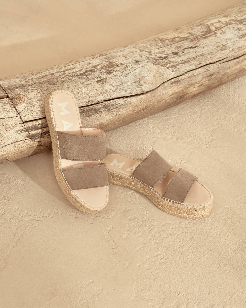 Manebí Suede Double Sole|Two Bands Sandals - Hamptons Coco Brown
