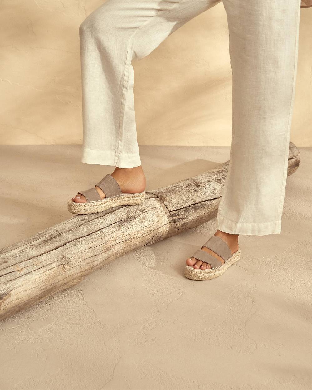 Manebí Suede Double Sole|Two Bands Sandals - Hamptons Coco Brown