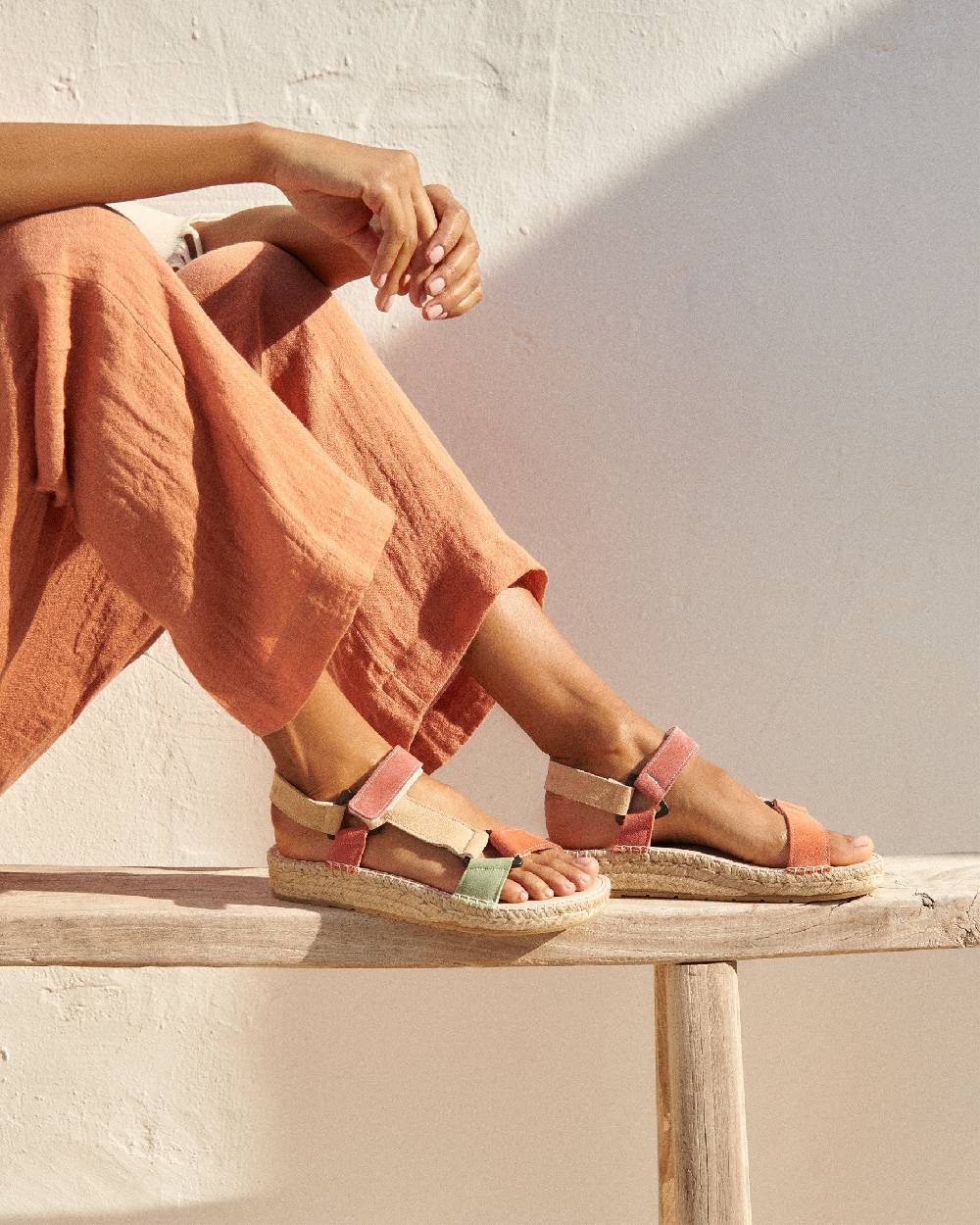 Manebí Suede Hiking Sandals - Orange Rust Champagne Beige And Terracotta