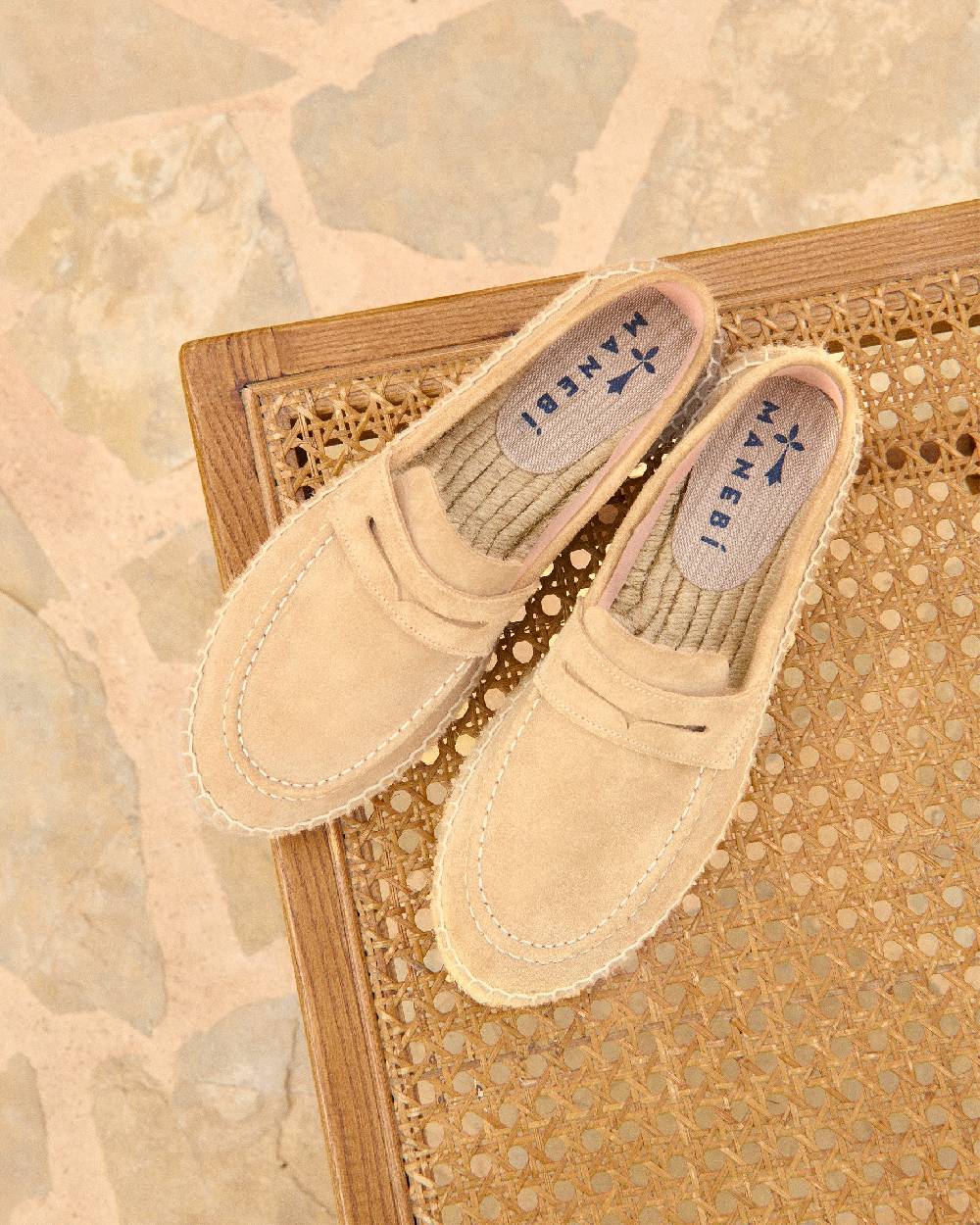 Manebí Suede Loafers Espadrilles - Hamptons Champagne Beige