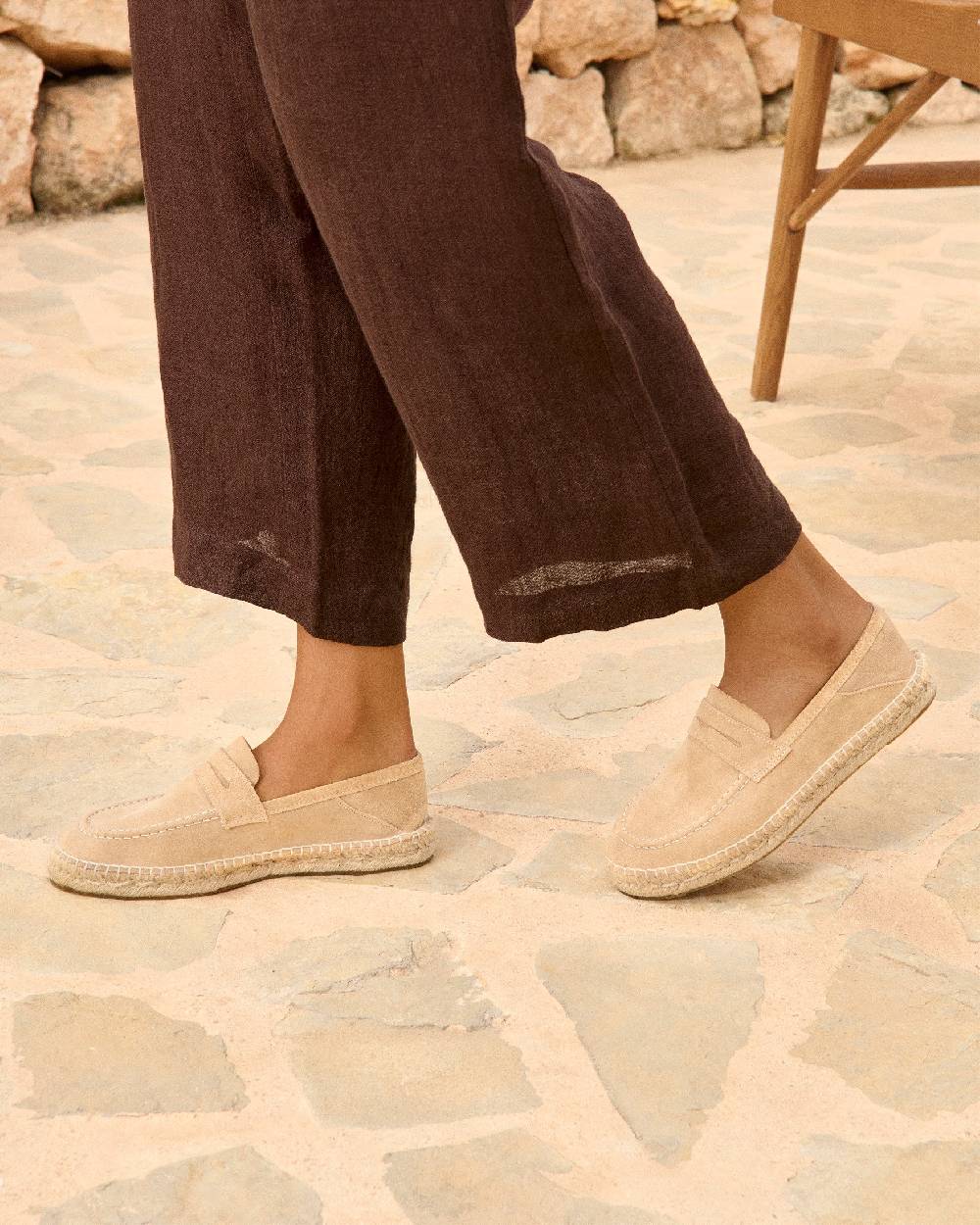 Manebí Suede Loafers Espadrilles - Hamptons Champagne Beige