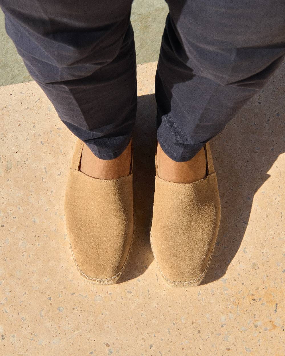 Manebí Suede Square Toe Espadrilles - Hamptons Washed Beige