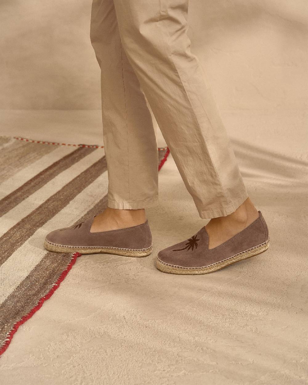 Manebí Suede With Embroidery|Espadrilles - Palm Springs Moka + Palm On Tone