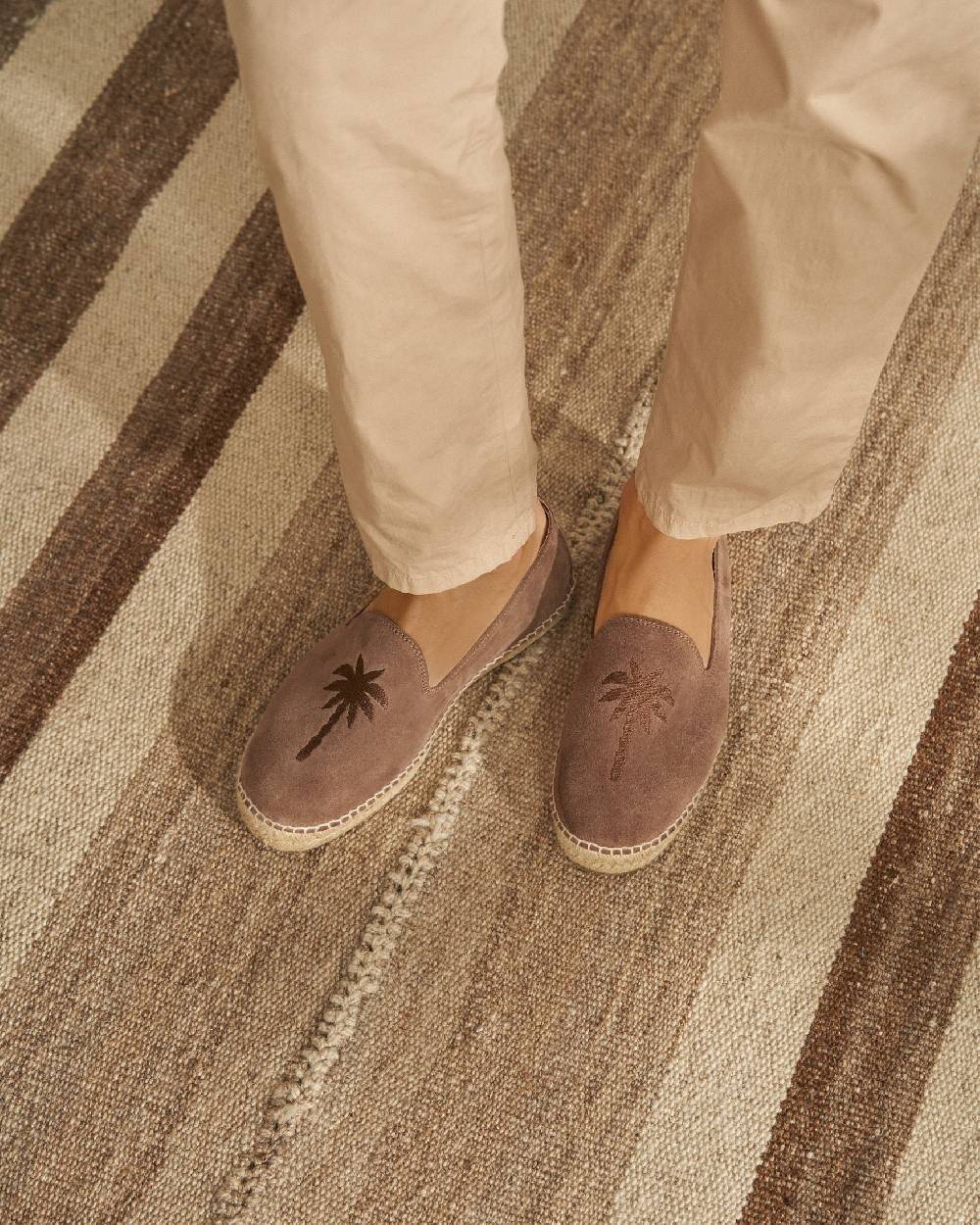 Manebí Suede With Embroidery|Espadrilles - Palm Springs Moka + Palm On Tone