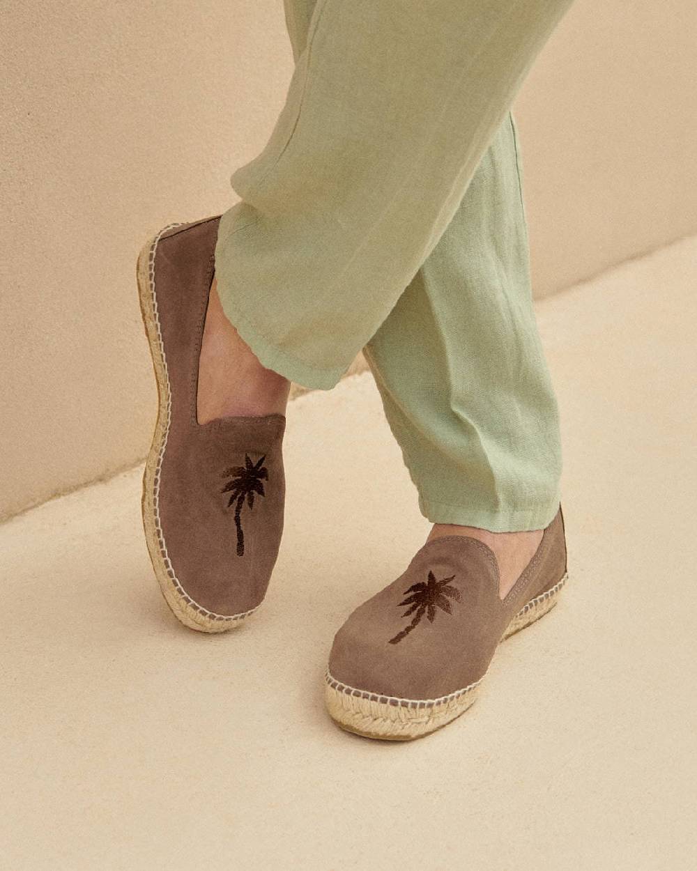 Manebí Suede With Embroidery|Espadrilles - Palm Springs Moka + Palm On Tone