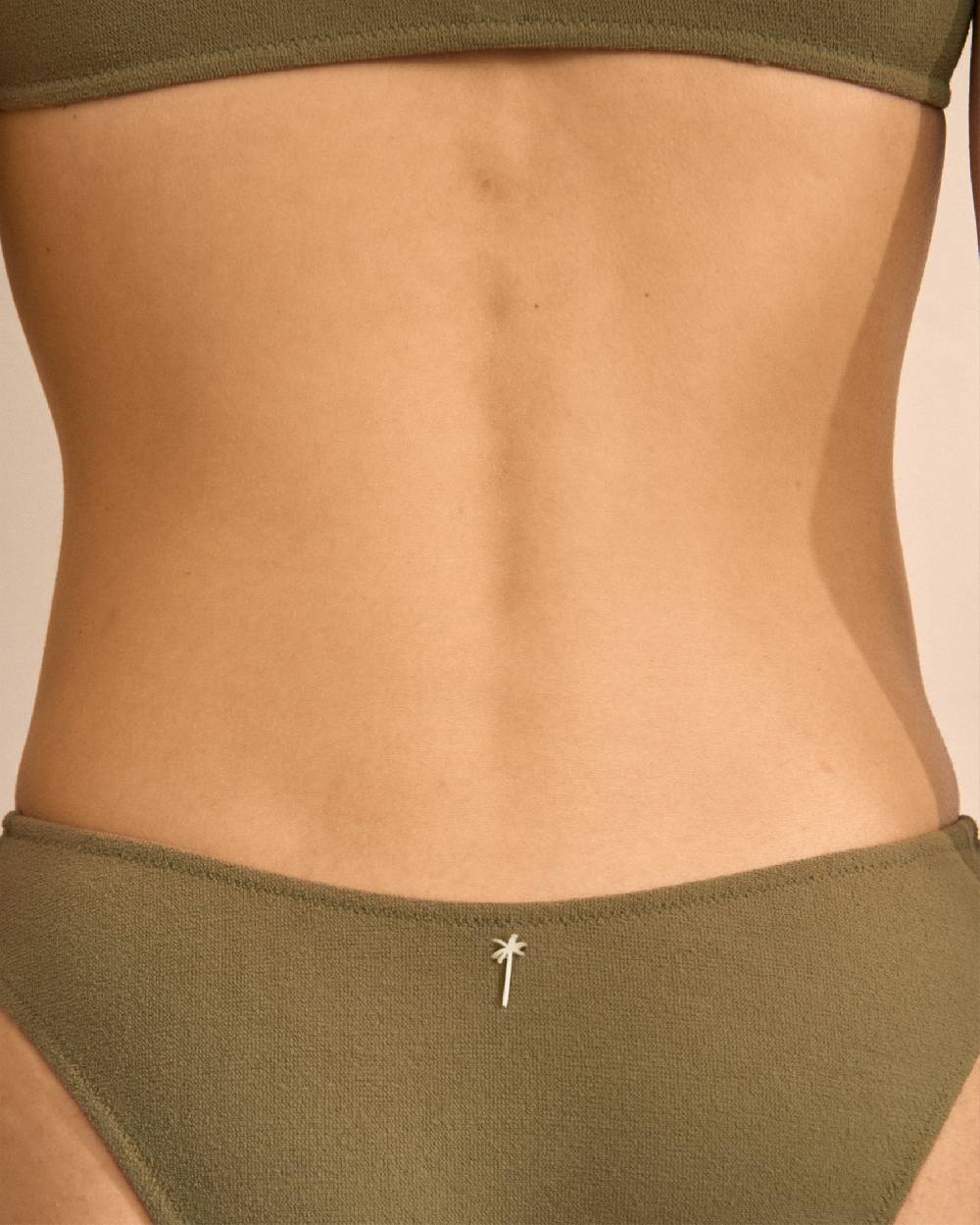 Manebí Terry Cotton Surf Bralette Bikini - Soft Touch Kaki Green