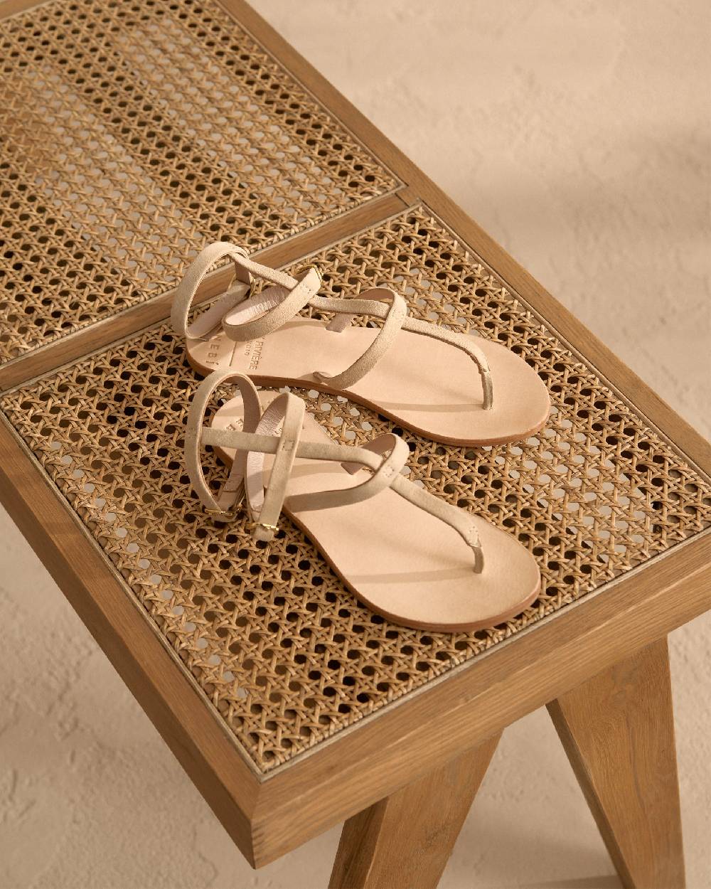 Manebí Triomphe Leather Sandals - Gladiator Champagne Beige