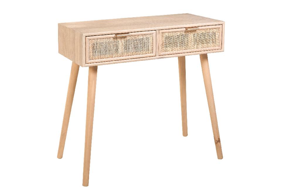 Novità Home Acapulco - Scrivania 2 Cassetti Con Rattan