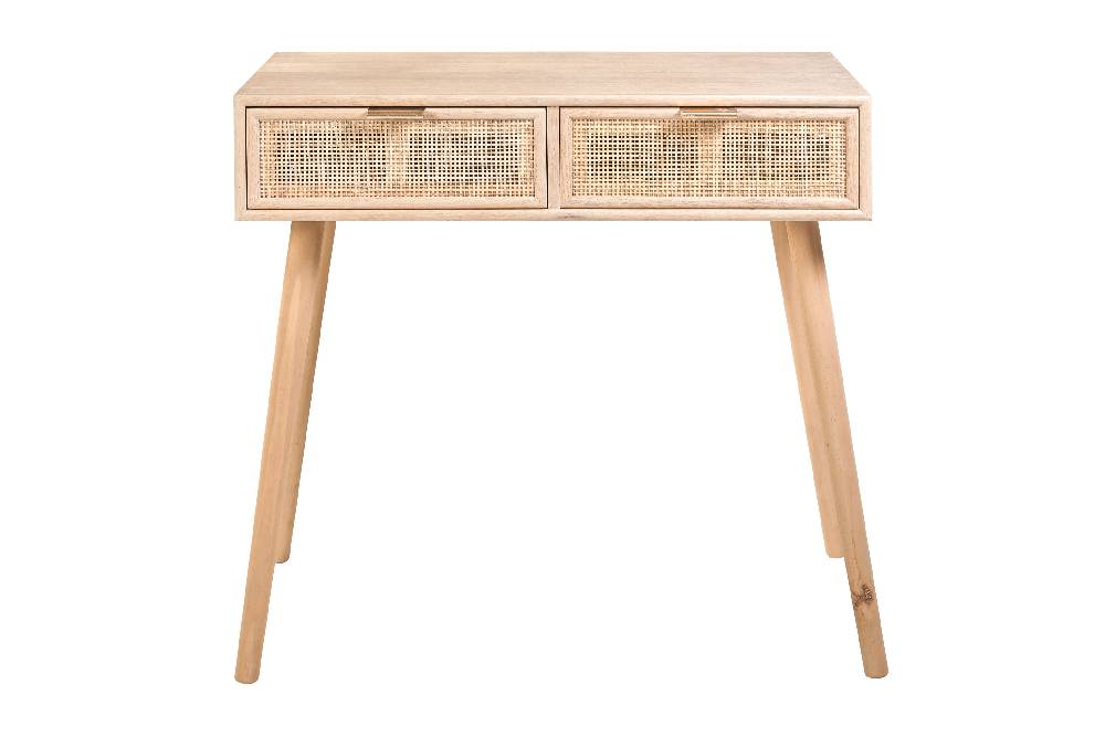 Novità Home Acapulco - Scrivania 2 Cassetti Con Rattan