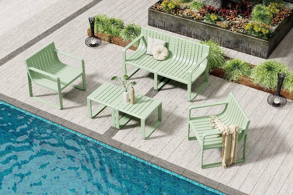 Novità Home Ajobi - Set 1/5 Da Esterno In Pp Verde Salvia